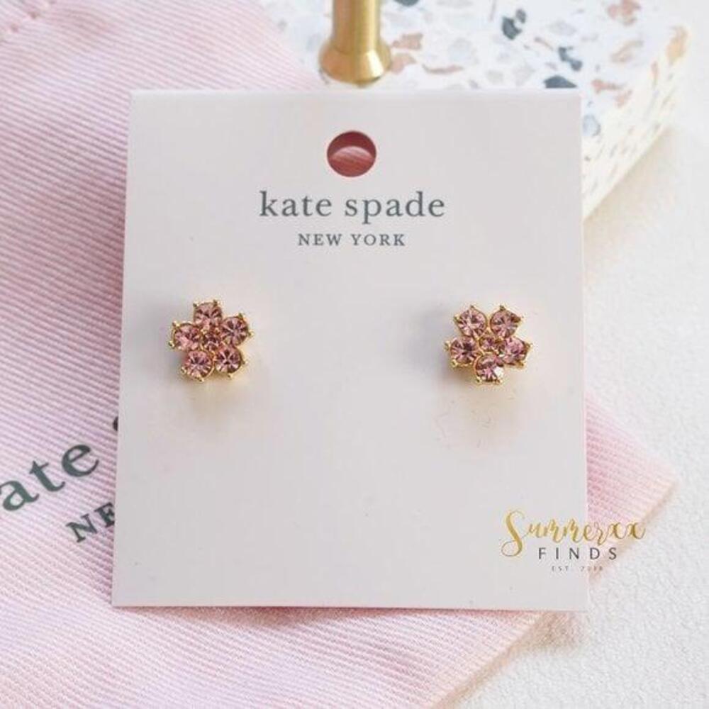 Kate Spade Flower Studs Earrings Gold Light Pink